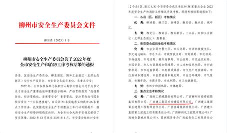 【喜訊】冶建公司2022年度這項(xiàng)工作獲評(píng)優(yōu)秀！